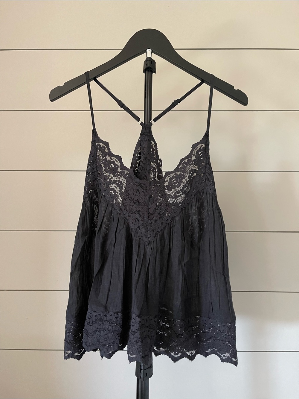 Free People Intimately Black Lace Racerback Cami Tank XS NWT